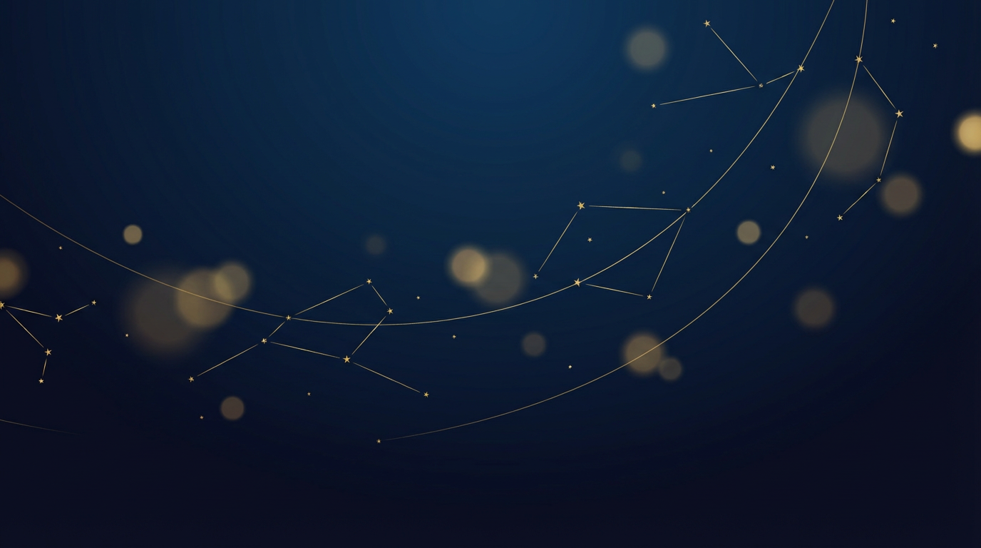 Abstract constellation of stars rising upward symbolizing educational aspiration